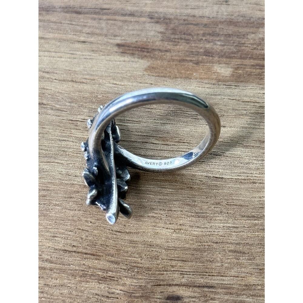 James Avery Retired Sterling Silver Texas Bluebonnet Ring Size 8 - Picture 3 of 4